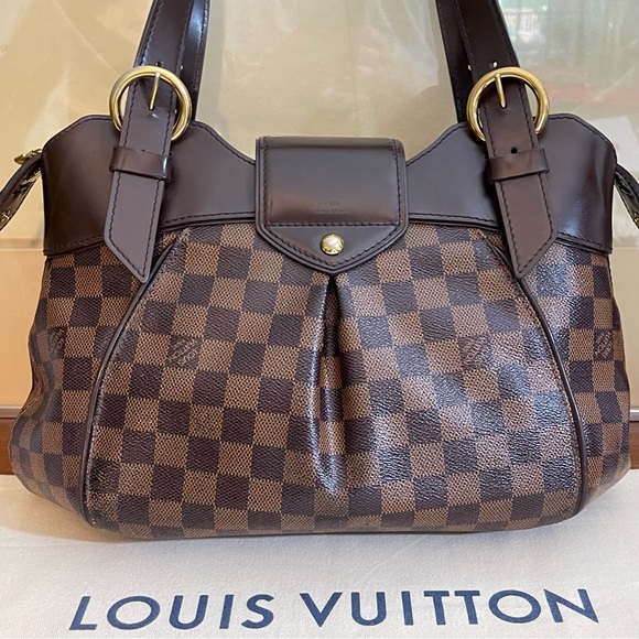 Louis Vuitton Sistina Pm Damier Ebene Shoulder Bag & Matching Sistina Wallet - Picture 4 of 14